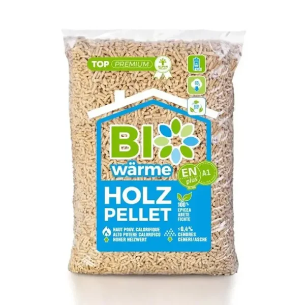 Bancale Pellet Bio Wärme Holz ENplus A1 – Abete 100% – Combustione Pulita – 66 Sacchi da 15kg