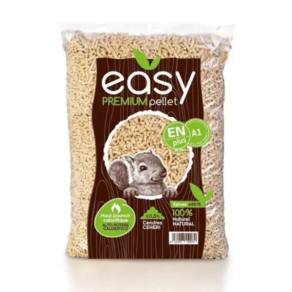 Bancale Pellet Easy Premium ENplus A1 – Abete 100% – Combustione Pulita – 72 Sacchi da 15kg